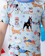 Patriot Paws Short Two-Piece Pajama Set, patriot paws bamboo short two piece pjs lifestyle 01