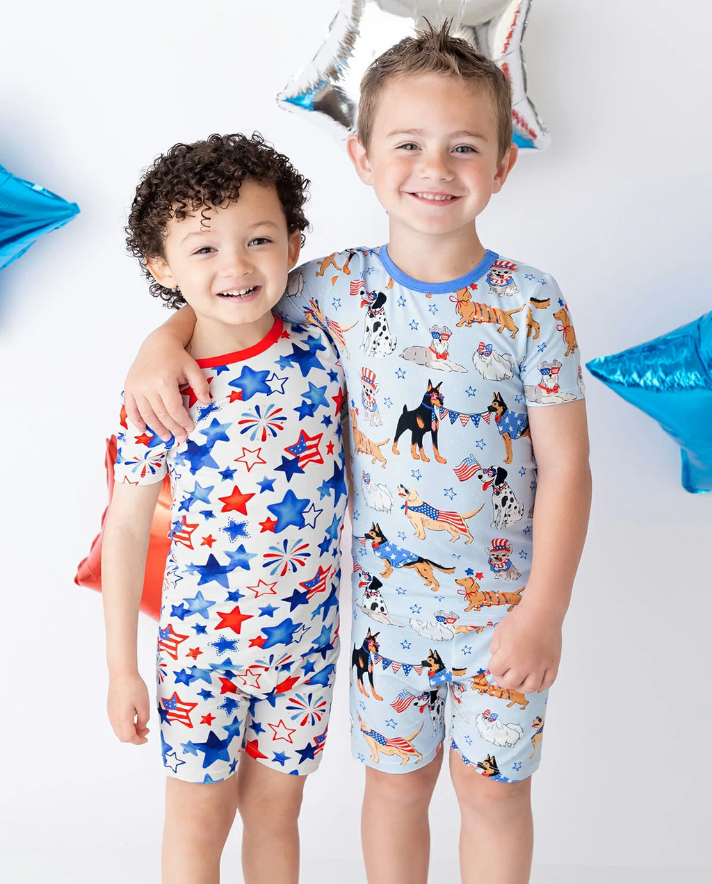 Patriot Paws Short Two-Piece Pajama Set, patriot paws bamboo short two piece pjs lifestyle 02