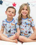Patriot Paws Short Two-Piece Pajama Set, patriot paws bamboo short two piece pjs lifestyle 07
