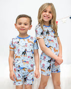 Patriot Paws Short Two-Piece Pajama Set, patriot paws bamboo short two piece pjs lifestyle 10