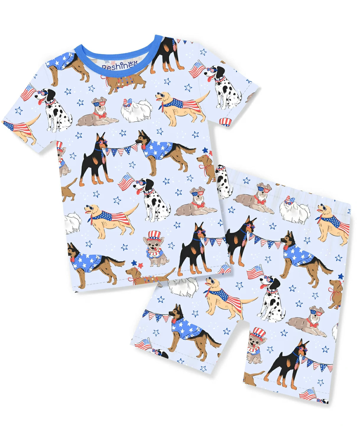 Patriot Paws Short Two-Piece Pajama Set, patriot paws short two piece pajama set main