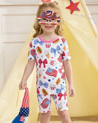 Patriotic Picnic Short Two-Piece Pajama Set, patriotic picnic bamboo short two piece pjs lifestyle 07 1