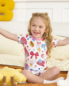 Patriotic Picnic Short Two-Piece Pajama Set, patriotic picnic bamboo short two piece pjs lifestyle 09 1