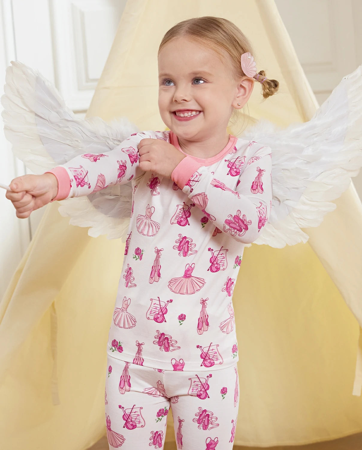Pink Ballet Long Two-Piece Pajama Set