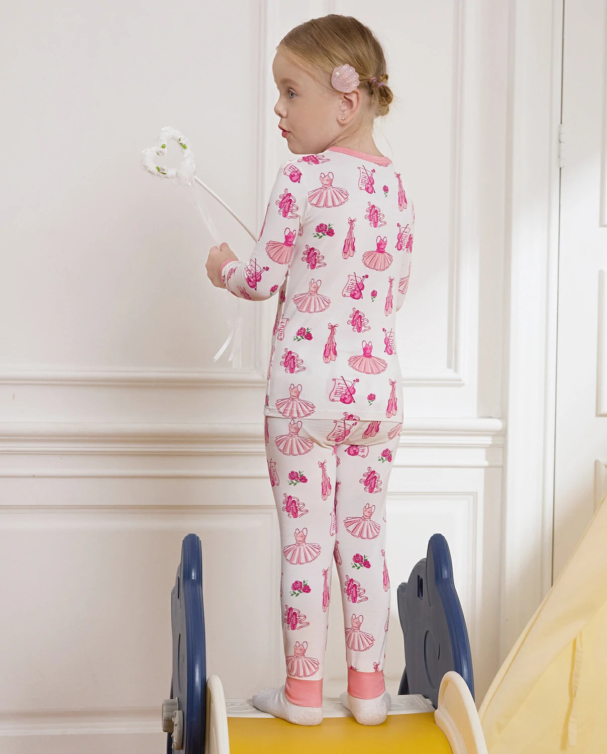 Pink Ballet Long Two-Piece Pajama Set