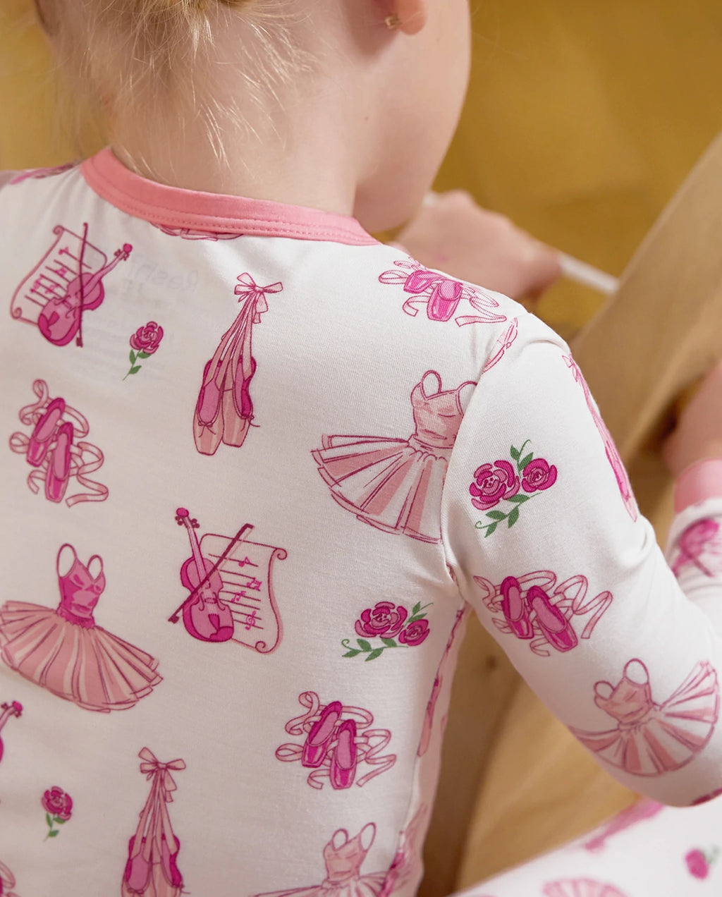 Pink Ballet Long Two-Piece Pajama Set