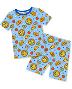 Pizza Party Short Two-Piece Pajama Set, pizza party bamboo short two piece pajama set main