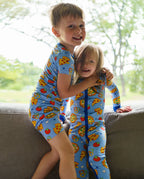 Pizza Party Short Two-Piece Pajama Set, pizza party bamboo short two piece pjs lifestyle 04