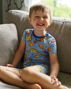 Pizza Party Short Two-Piece Pajama Set, pizza party bamboo short two piece pjs lifestyle 05
