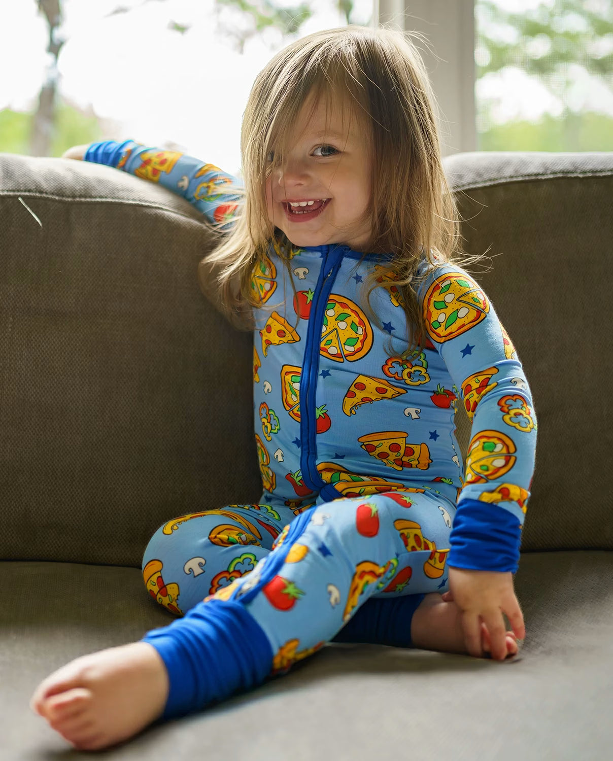 Pizza Party Bamboo Zippy, pizza party bamboo zippy smiling couch lounge