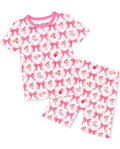 Pretty Bows Short Two-Piece Pajama Set, pretty bows bamboo short two piece pajama set main