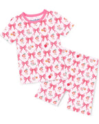 Pretty Bows Short Two-Piece Pajama Set, pretty bows bamboo short two piece pajama set main