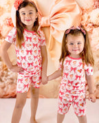 Pretty Bows Short Two-Piece Pajama Set, pretty bows bamboo short two piece pjs lifestyle 04