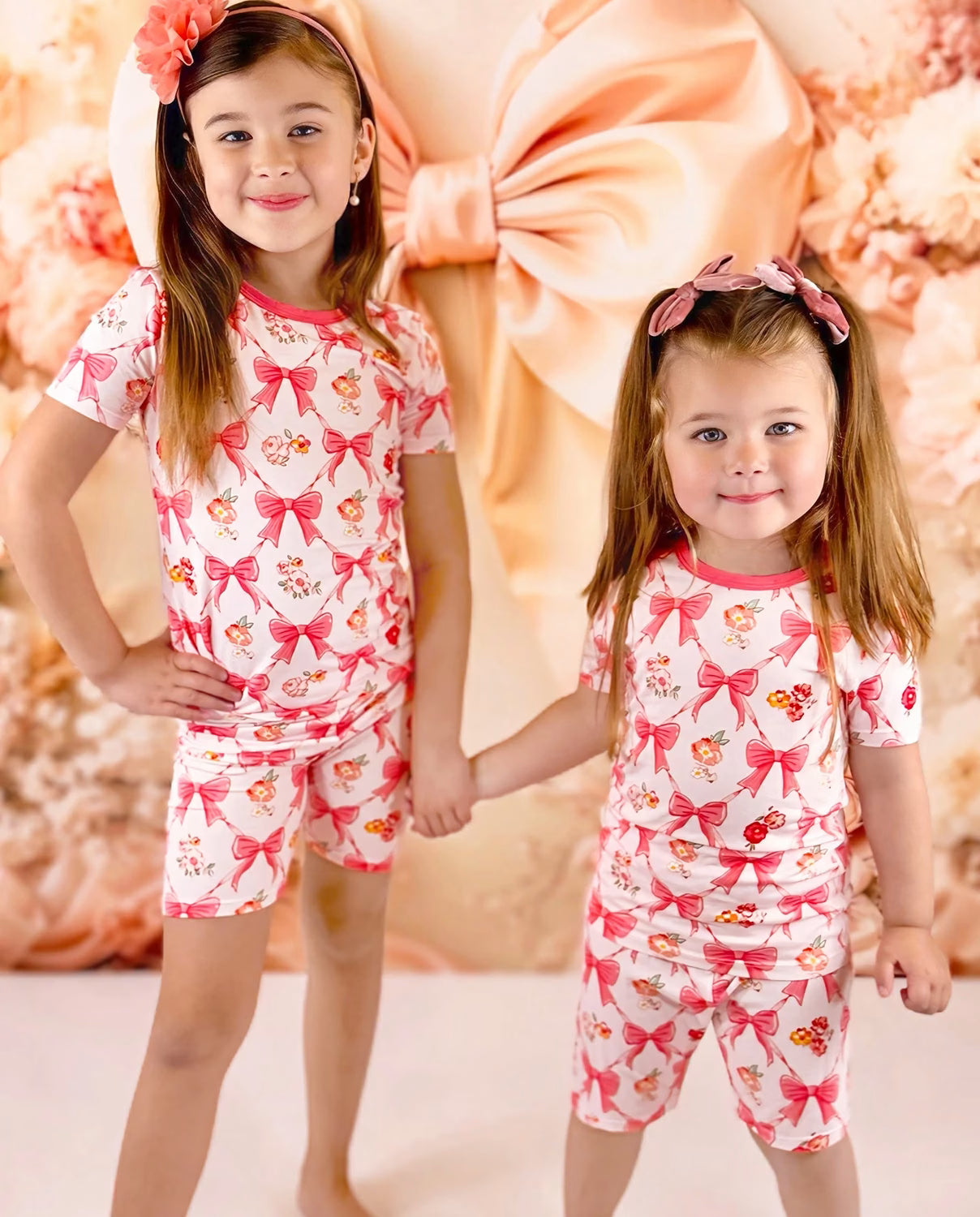 Pretty Bows Short Two-Piece Pajama Set, pretty bows bamboo short two piece pjs lifestyle 04