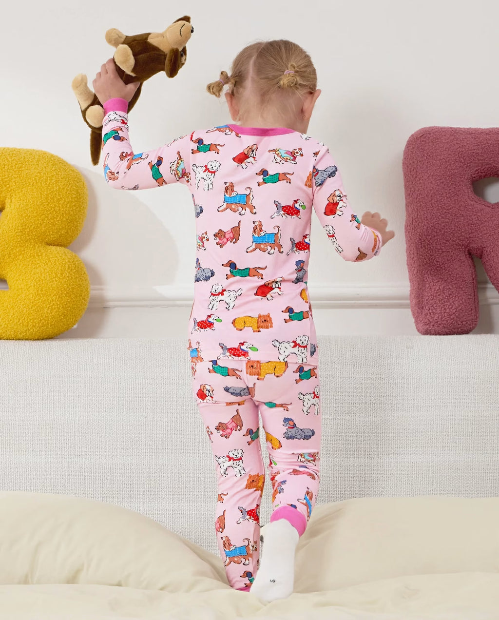 Puppy Pals Long Two-Piece Pajama Set, puppy pals bamboo two piece pjs lifestyle 11
