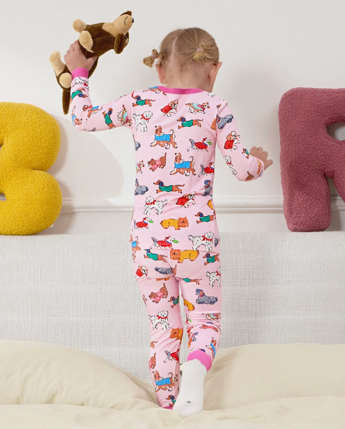 Puppy Pals Long Two-Piece Pajama Set, puppy pals bamboo two piece pjs lifestyle 11