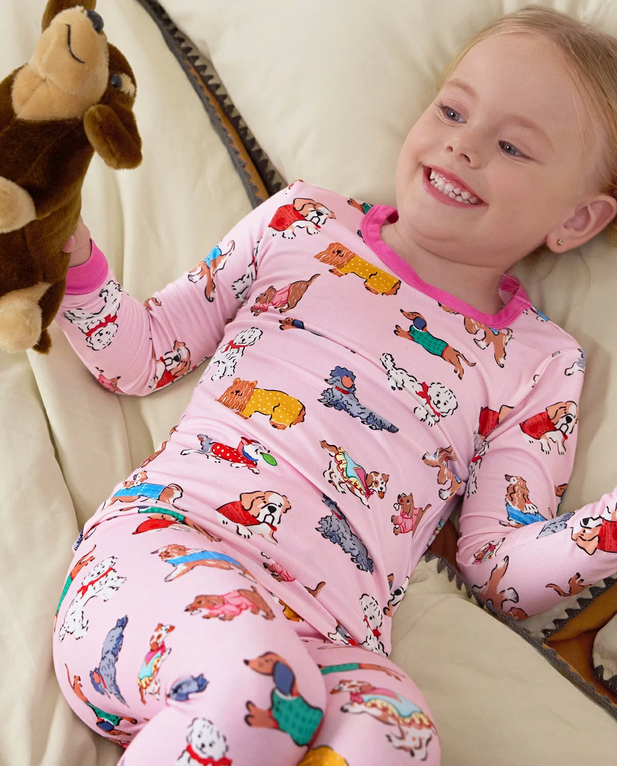 Puppy Pals Long Two-Piece Pajama Set, puppy pals bamboo two piece pjs lifestyle 6