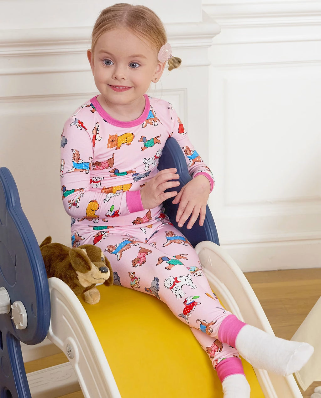 Puppy Pals Long Two-Piece Pajama Set, puppy pals bamboo two piece pjs lifestyle 8