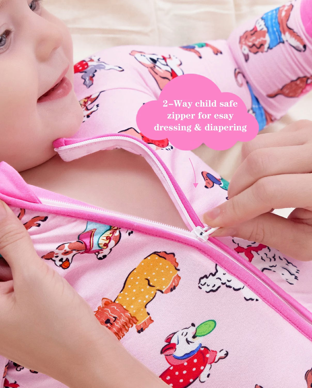 Puppy Pals Bamboo Zippy, puppy pals bamboo zippy two way zipper detail 06
