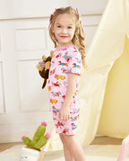 Puppy Parade Short Two-Piece Pajama Set, puppy parade bamboo short two piece pjs lifestyle 01