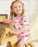 Puppy Parade Short Two-Piece Pajama Set, puppy parade bamboo short two piece pjs lifestyle 05