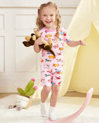 Puppy Parade Short Two-Piece Pajama Set, puppy parade bamboo short two piece pjs lifestyle 06