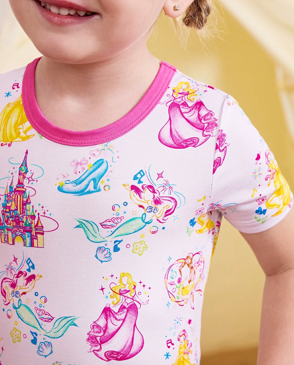 Purple Castle Short Two-Piece Pajama Set, purple castle bamboo short two piece pjs lifestyle 09