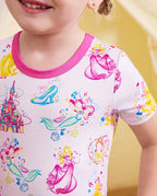 Purple Castle Short Two-Piece Pajama Set, purple castle bamboo short two piece pjs lifestyle 09