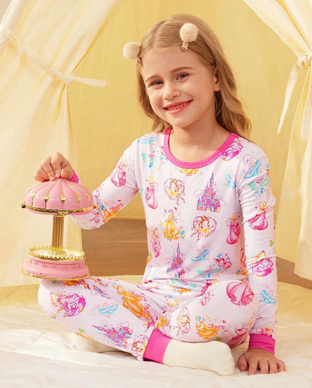 Purple Castle Long Two-Piece Pajama Set, purple castle bamboo two piece pjs lifestyle 6