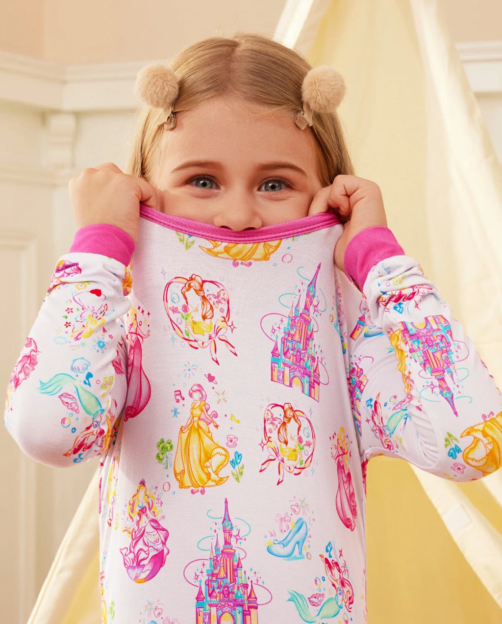Purple Castle Long Two-Piece Pajama Set, purple castle bamboo two piece pjs lifestyle 8