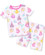 Purple Castle Short Two-Piece Pajama Set, purple castle short two piece pajama set main