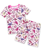 Purple Cowgirl Short Two-Piece Pajama Set, purple cowgirl short two piece pajama set main