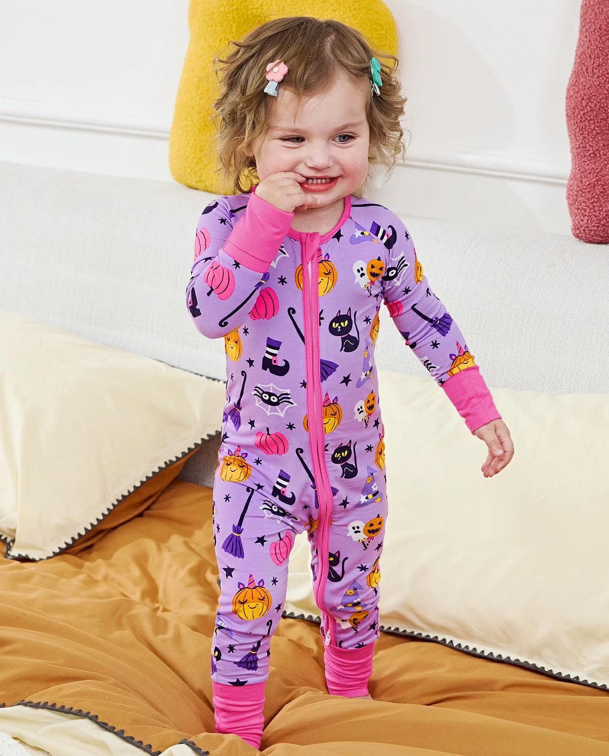 Purple Halloween Bamboo Zippy, purple halloween bamboo zippy bedtime standing 02