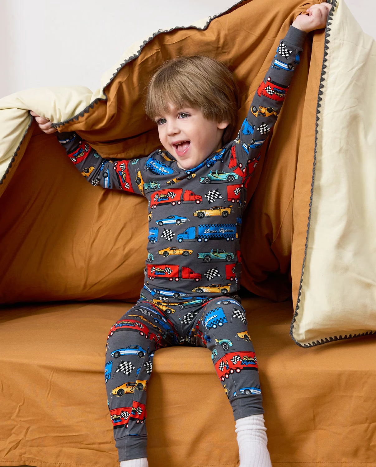 Race Kings Long Two-Piece Pajama Set, race kings club bamboo two piece pjs lifestyle 1