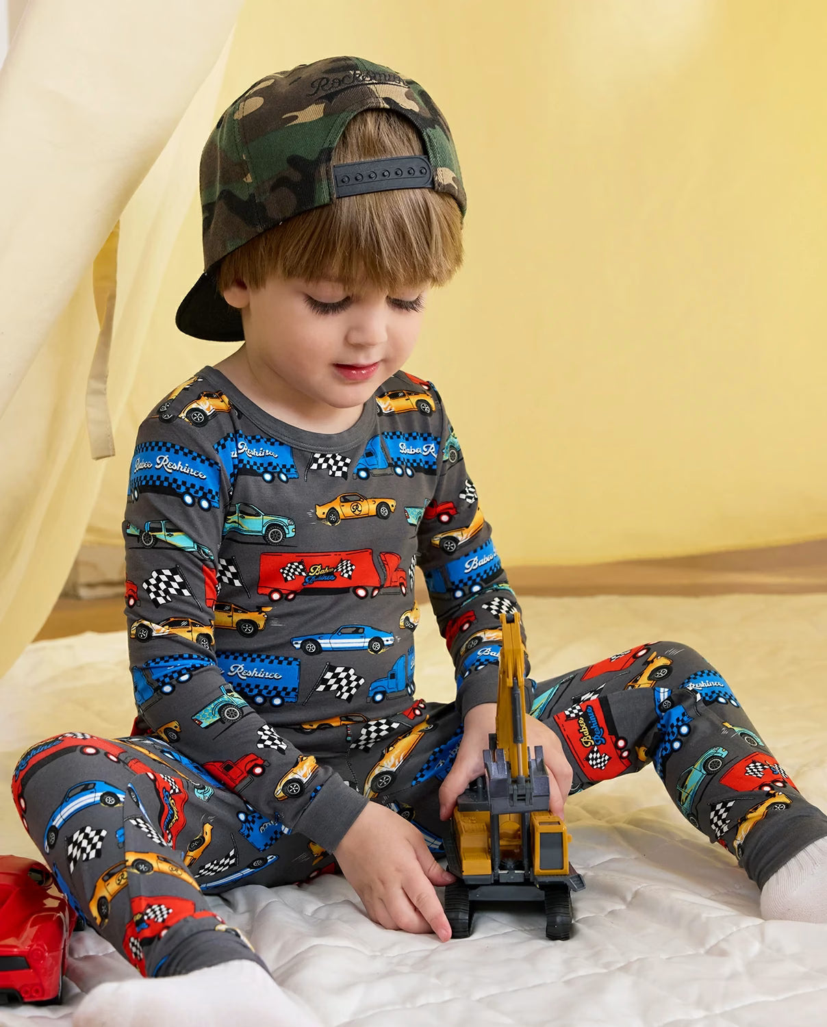 Race Kings Long Two-Piece Pajama Set, race kings club bamboo two piece pjs lifestyle 3