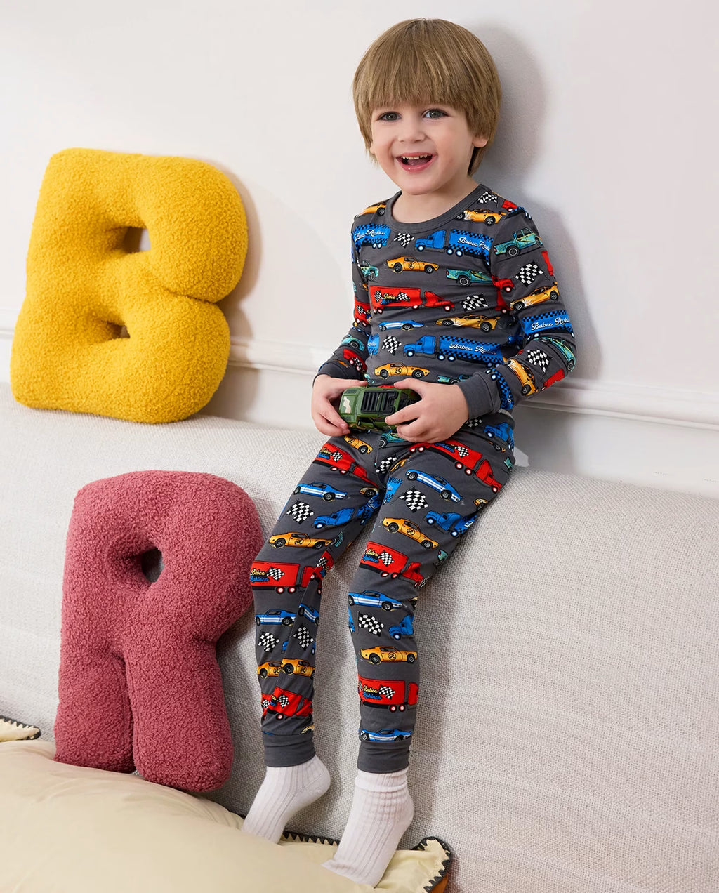 Race Kings Long Two-Piece Pajama Set, race kings club bamboo two piece pjs lifestyle 6