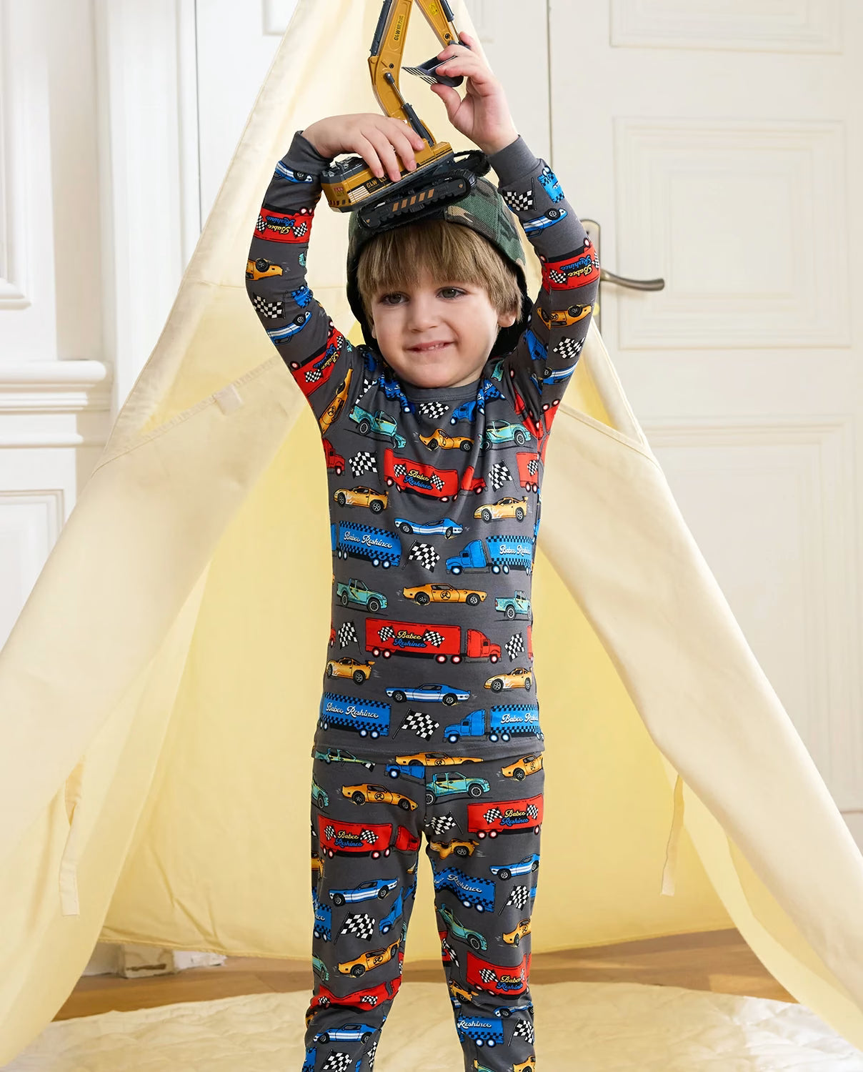 Race Kings Long Two-Piece Pajama Set, race kings club bamboo two piece pjs lifestyle 8