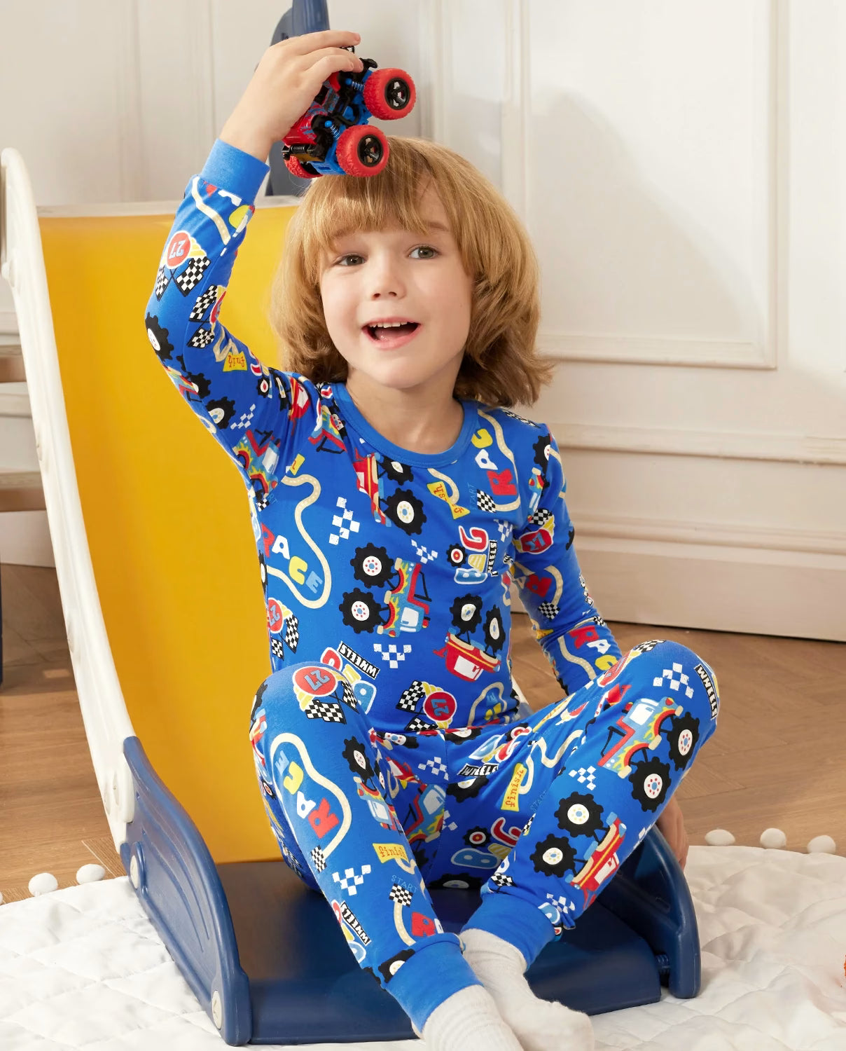 Ready? Go! Long Two-Piece Pajama Set, ready go bamboo two piece pjs lifestyle 8