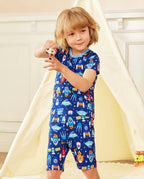 Rocket Adventure Short Two-Piece Pajama Set, rocket adventure bamboo short two piece pjs lifestyle 05