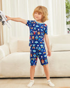 Rocket Adventure Short Two-Piece Pajama Set, rocket adventure bamboo short two piece pjs lifestyle 06