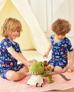 Rocket Adventure Short Two-Piece Pajama Set, rocket adventure bamboo short two piece pjs lifestyle 08