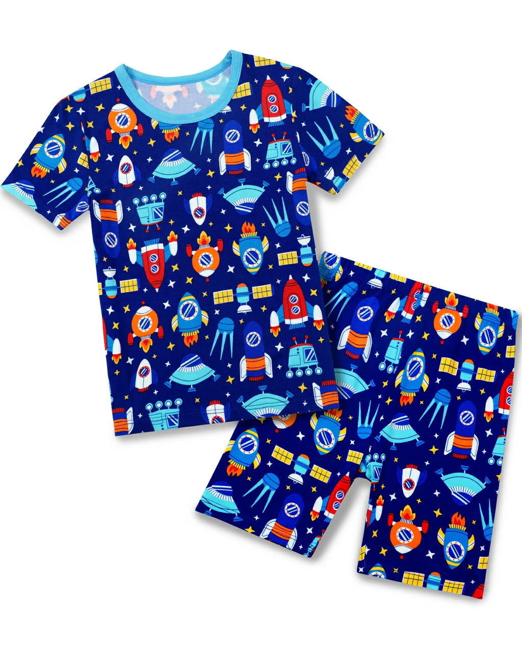 Rocket Adventure Short Two-Piece Pajama Set, rocket adventure short two piece pajama set main