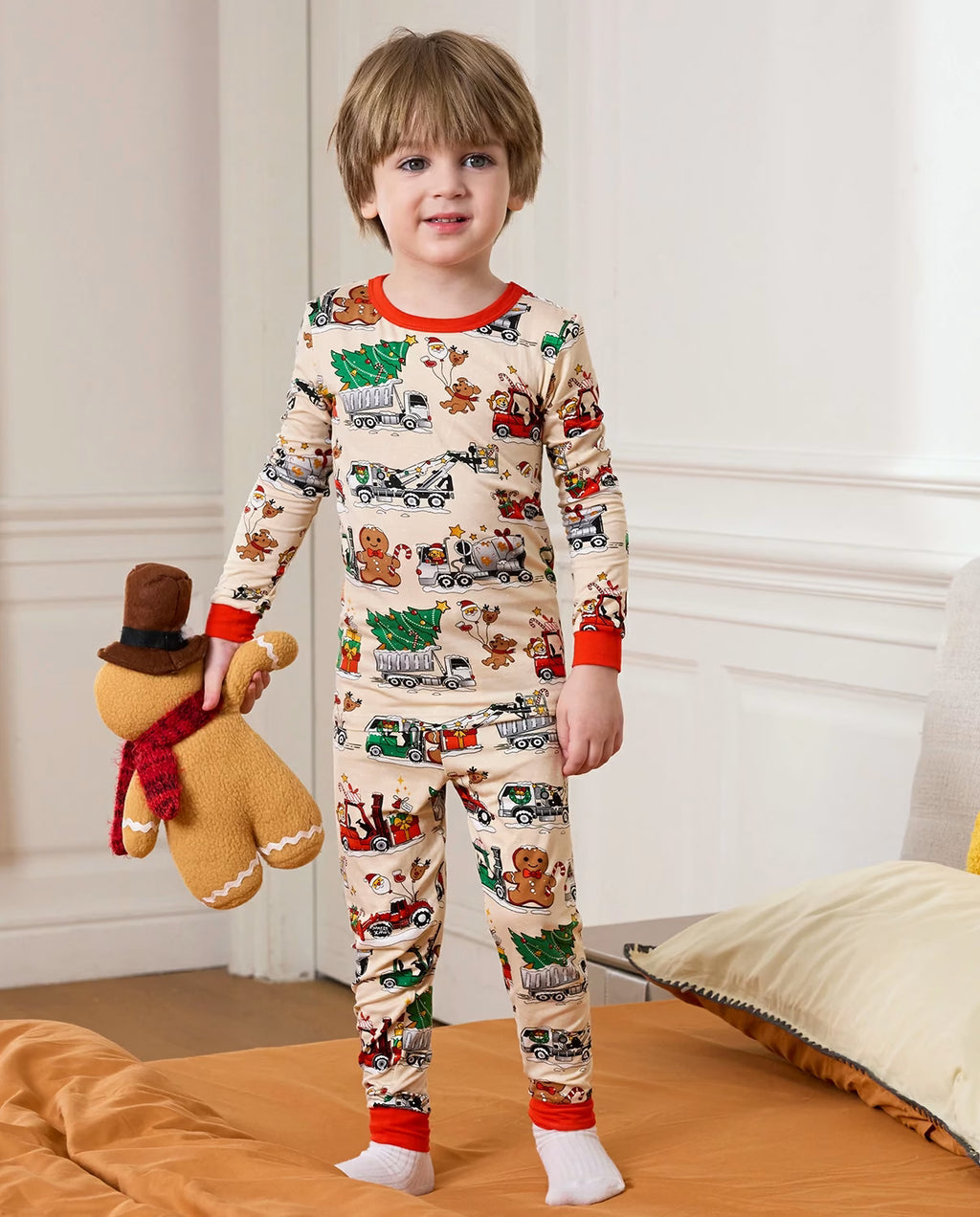 Santa Express Long Two-Piece Pajama Set, santa express bamboo two piece pjs lifestyle 4