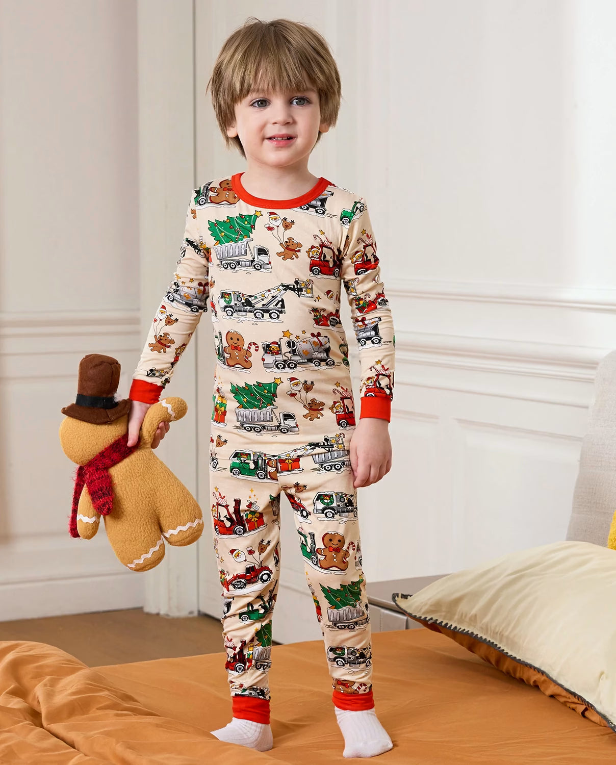 Santa Express Long Two-Piece Pajama Set, santa express bamboo two piece pjs lifestyle 4