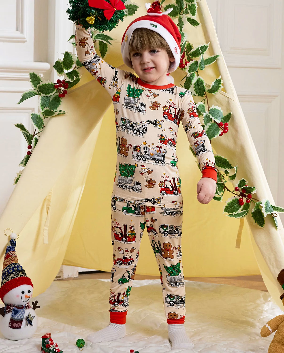 Santa Express Long Two-Piece Pajama Set, santa express bamboo two piece pjs lifestyle 8