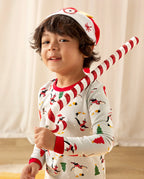 Santa Penguin Long Two-Piece Pajama Set, santa penguin bamboo long two piece pjs lifestyle 02