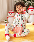 Santa Penguin Long Two-Piece Pajama Set, santa penguin bamboo long two piece pjs lifestyle 03