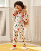 Santa Penguin Long Two-Piece Pajama Set, santa penguin bamboo long two piece pjs lifestyle 07