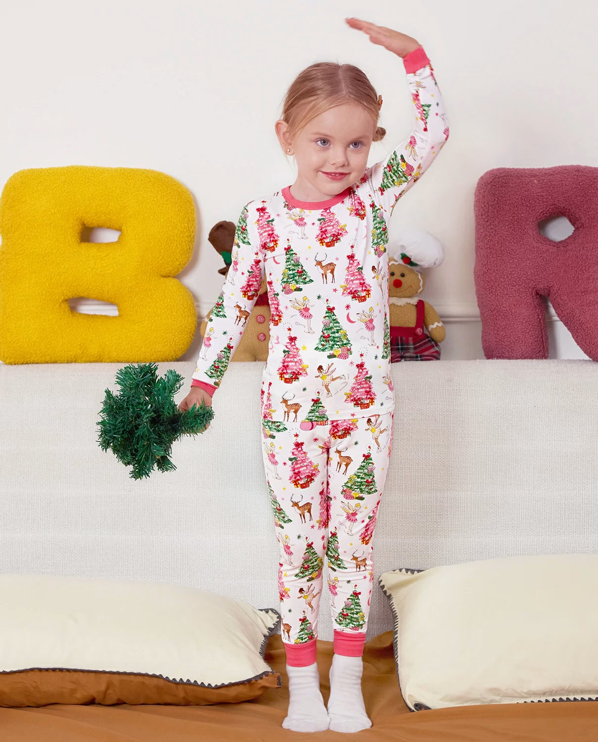 Snuggle Sparkle Long Two-Piece Pajama Set, snuggle sparkle bamboo two piece pjs lifestyle 1
