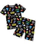 Soccer Mode On Short Two-Piece Pajama Set, soccer mode on short two piece pajama set main